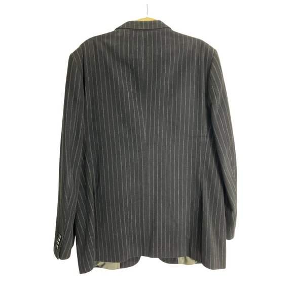 Banana Republic Mens Pinstripe Black Blazer Jacket Velvet Size 46R - Picture 6 of 7